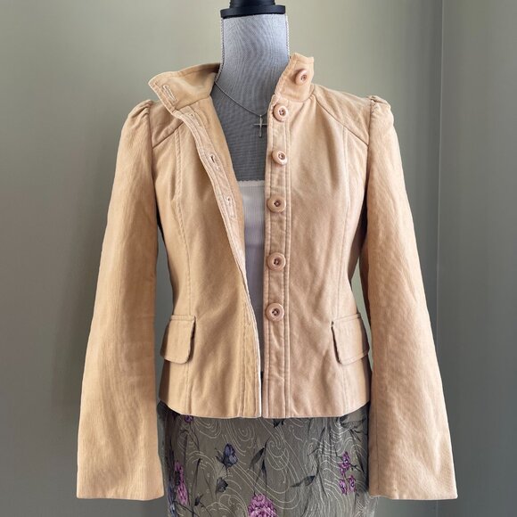 Vertical club Butter Yellow y2k Jacket Large Buttons Size Medium - Picture 3 of 9